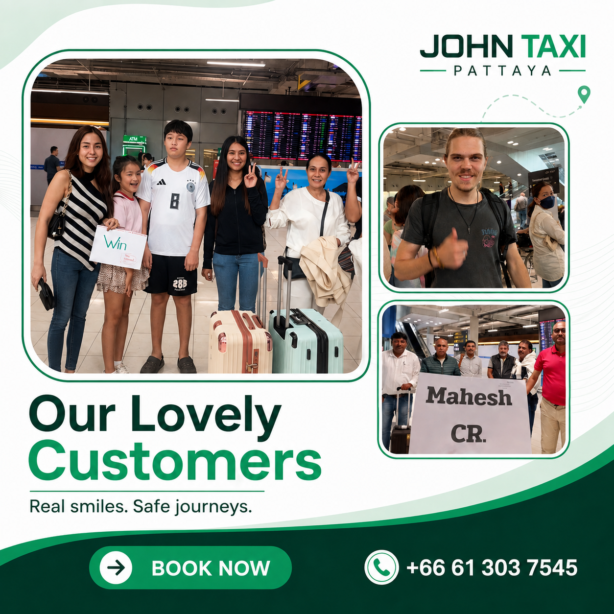 John Taxi — our lovely customers at the airport