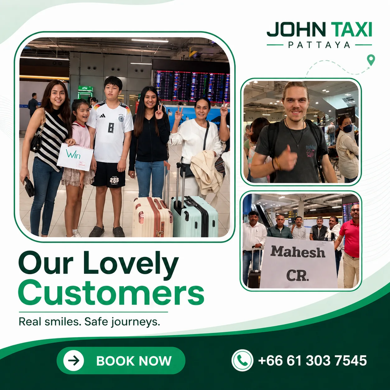 John Taxi — our lovely customers at the airport